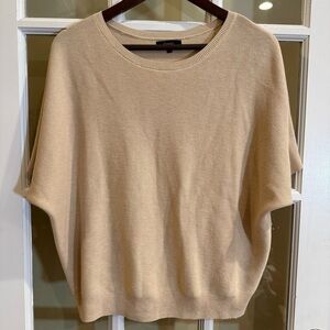 Quince Lightweight Cotton Cashmere Link-Stitch Dolman Sweater | Size Medium